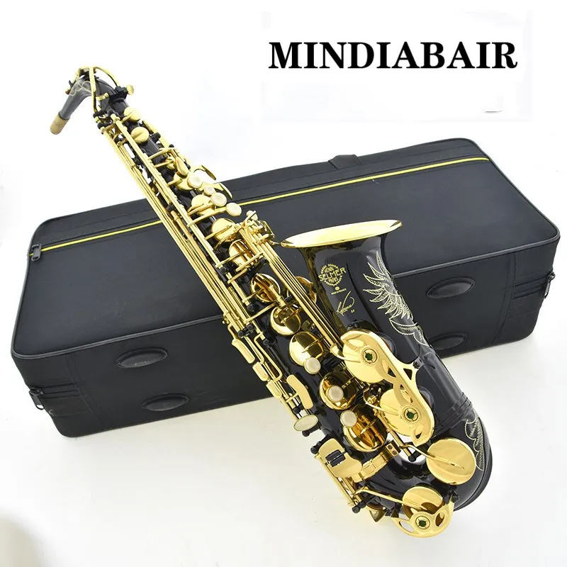MINDIABAIR Eb Alto Saxophone Brass Lacquered Gold E Flat Sax SAS R54