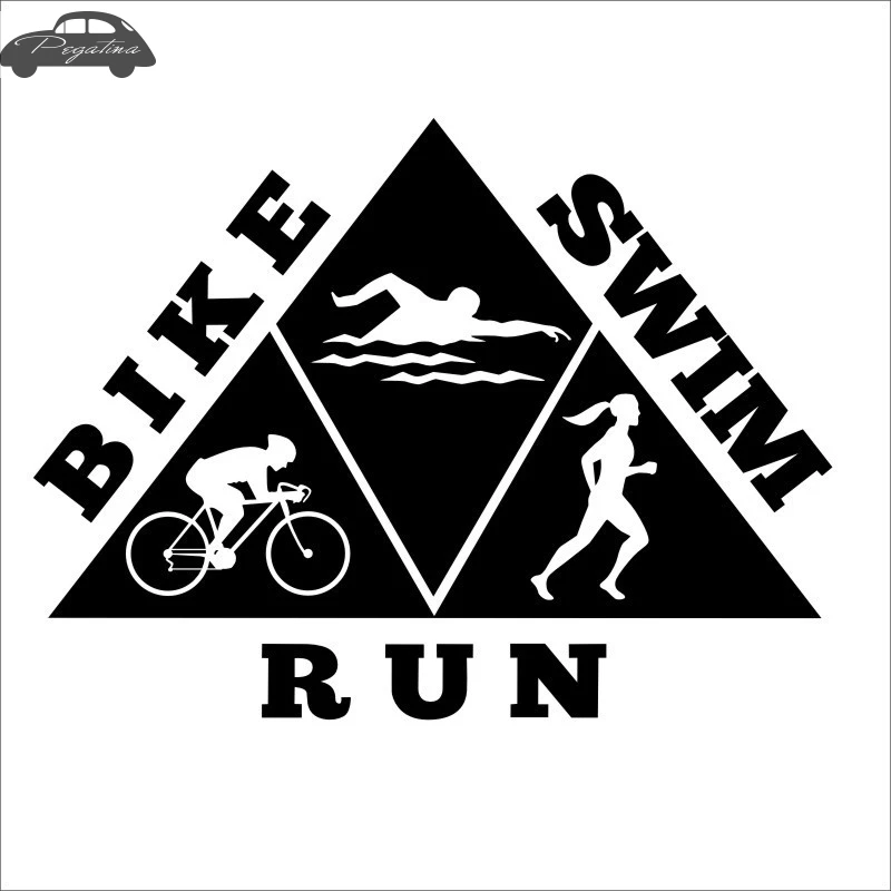 Pegatina Triathlon Sticker Swimming Run Bike Cycling Car Decal Posters Vinyl Wall Decor Mural Sticker