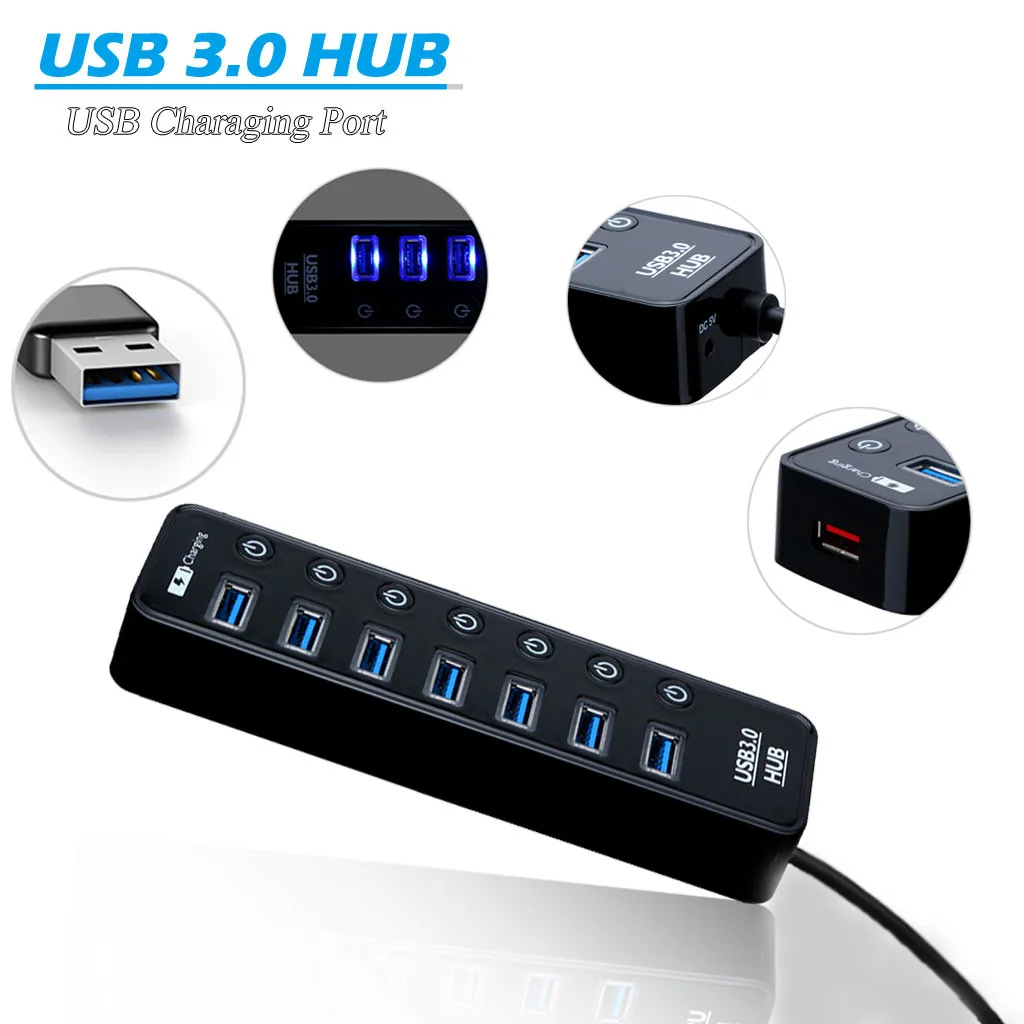 CARPRIE Горячая мульти-порт USB удлинитель концентратор Поддержка 7 портов 3 0 Супер