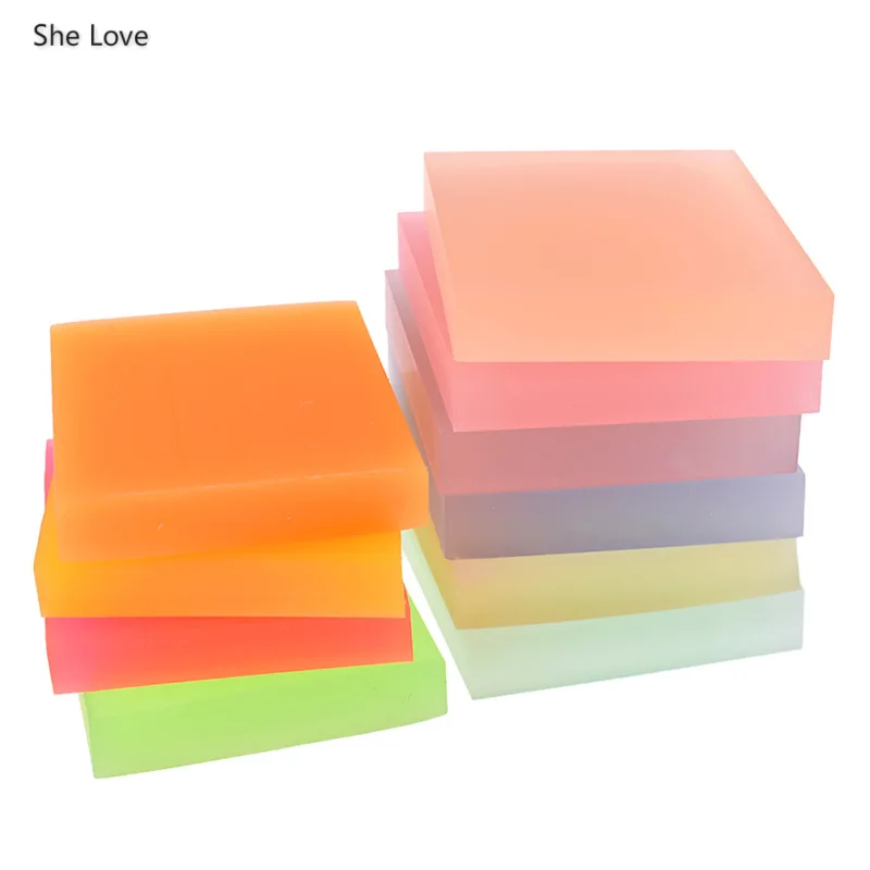 

She Love 5x5x1cm Crystal Color Translucent Carving Blocks Rubber Bricks Stamp For Scrapbooking DIY Tool