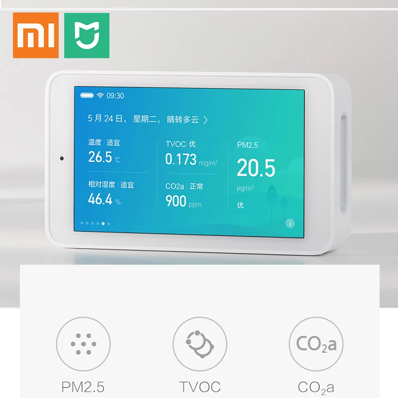 

Xiaomi Mijia Air detector humitity sensor High-Precision Sensing Touchscreen USB Remote Monitoring PM2.5 CO2a mihome monitor