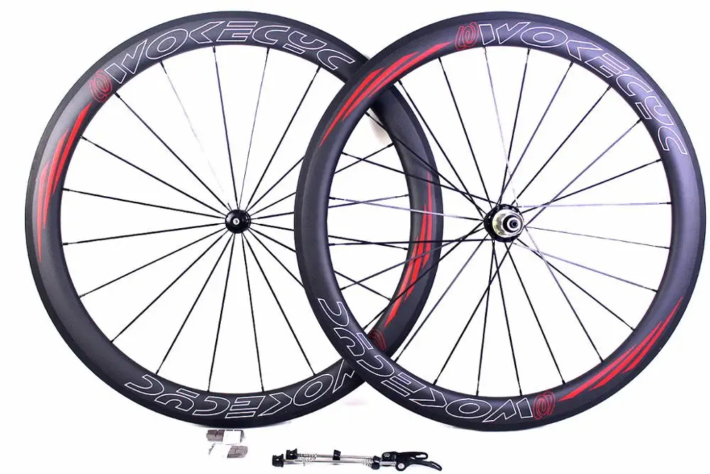 

Carbon Road bike wheels 50mm Clincher 700C Powerway R36 straight pull hub Carbon fiber bicycle wheelset 3K matt rim width 25m