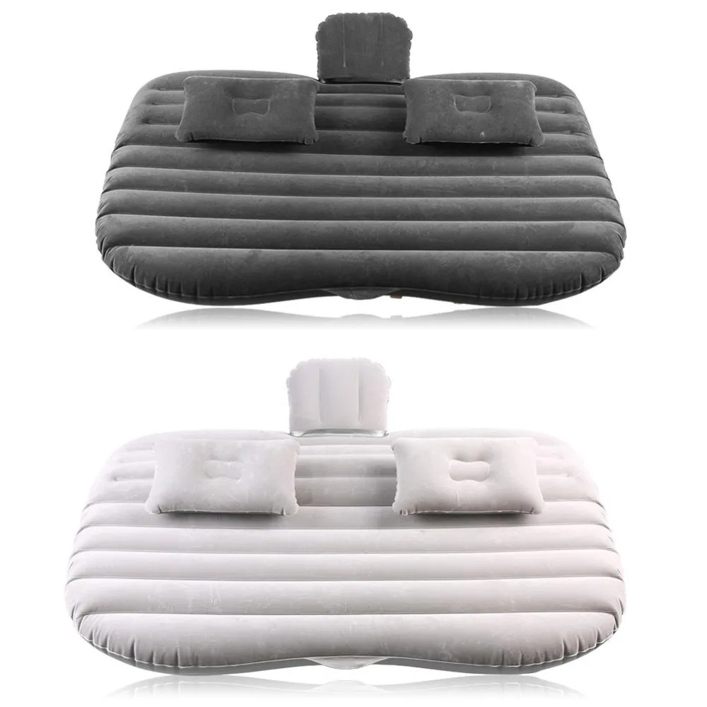 

Oversea Car Inflatable Bed Back Seat Mattress Airbed for Rest Sleep Travel Camping Black and Silver Gray