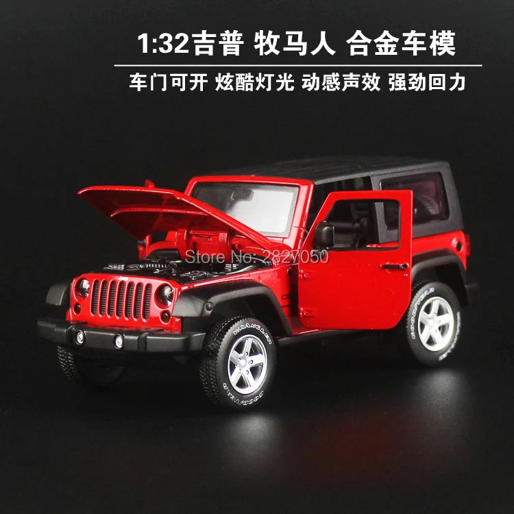 Goede 132 Jeep Wrangler Rubicon Voertuig Model cars speelgoed Hoge Simulatie Exquisite off road Legering Collectie speelgoed auto voor kinderen