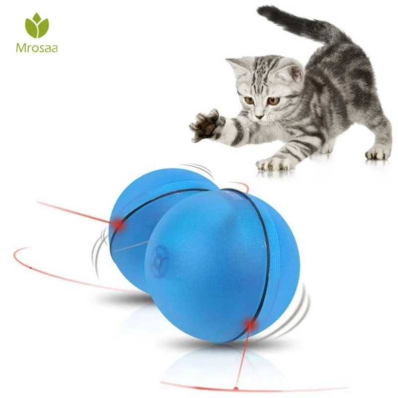

Mrosaa hot Electronic 360 Degree Self Rotating Ball Automatic Rolling Ball LED Light Pet Cat Toys Ball Training Pet Supplies