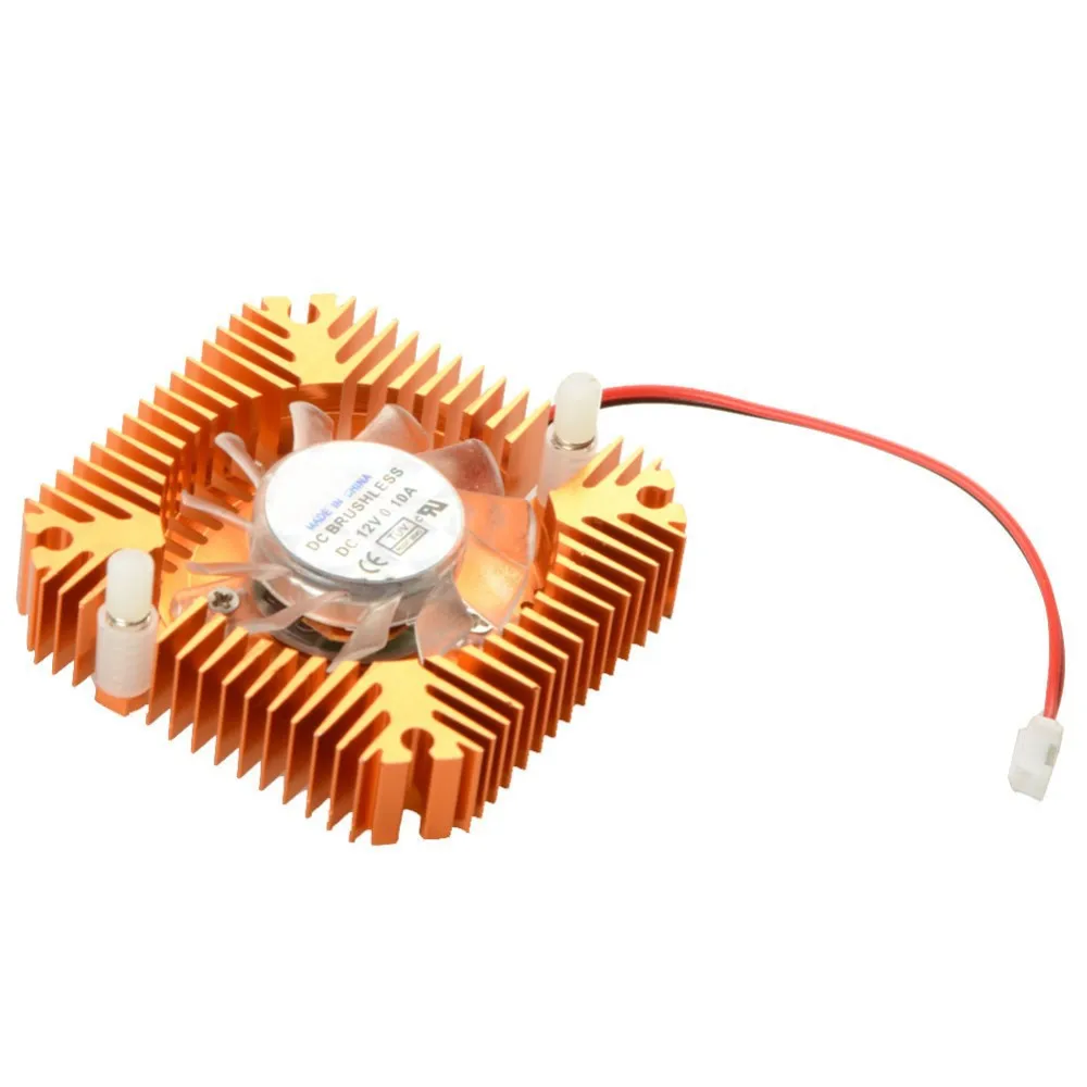 Для персональных компьютерных компонентов вентиляторы кулер 55 мм 2 PIN графика охлаждения карт вентилятор Алюминиевый Золотой радиатор