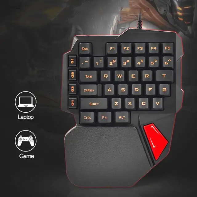 Best Price K108 Wired 3 Colors LED Backlit 38 Keys Gamer Keypad Illuminated Left Single Hand Gaming Keyboard for PC Laptop
