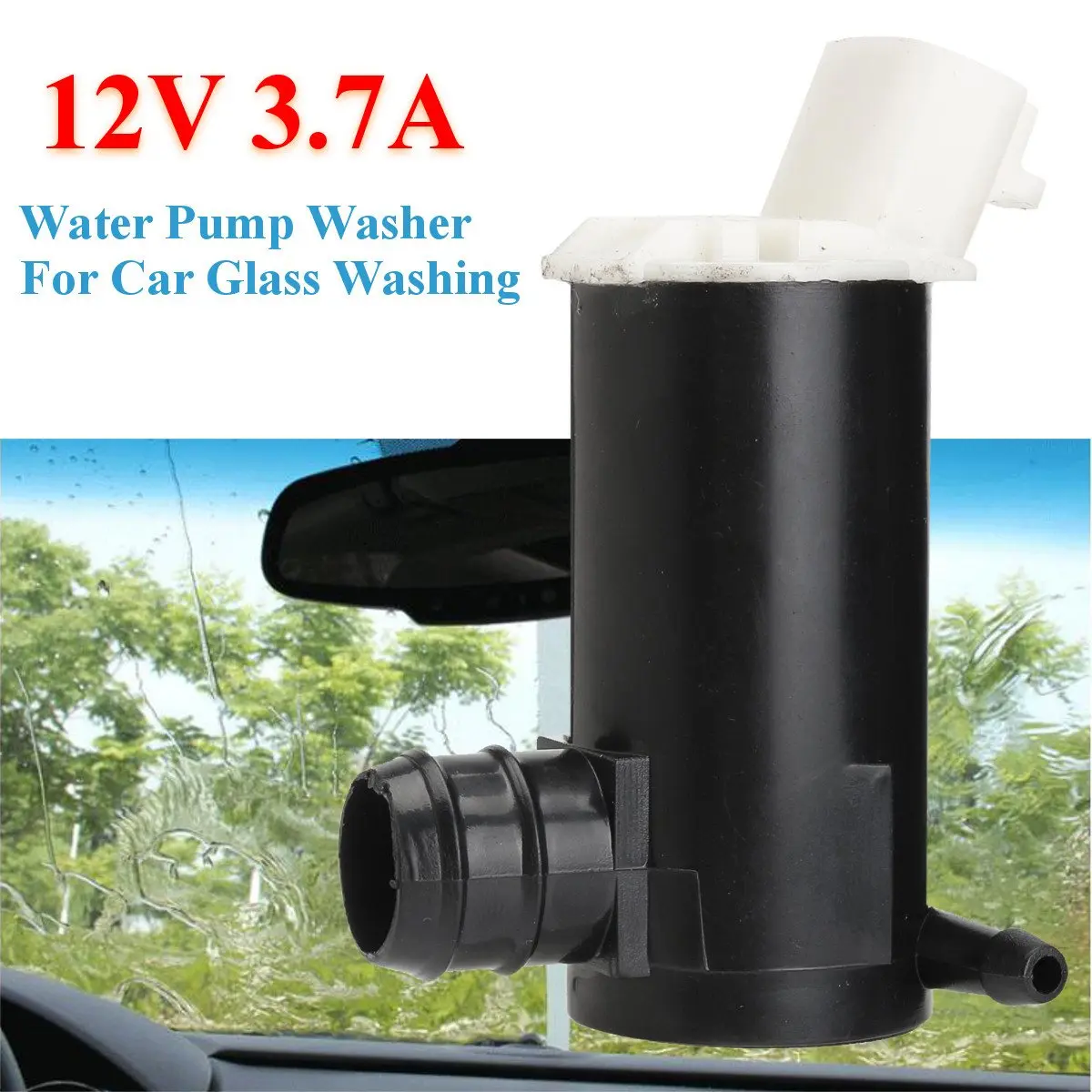 

DC 12V 450ml 190KPA 3.7A High Pressure Car Wiper Water Pump Washer Auto Glass Wash Replacement