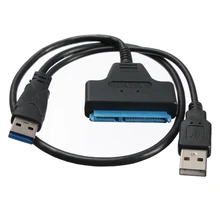 New Arrival 1Pcs Best Price 1.5 Gbps USB 3.0 + USB 2.0 to SATA 22Pin Cable Adapter 2.5inch HDD Hard Disk Driver