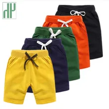 Для маленьких мальчиков Шорты летние модные хлопковые брюки для маленьких мальчиков, однотонные пляжные шорты Повседневное детские штаны Одежда для возраста 1, от 6 до 12 лет