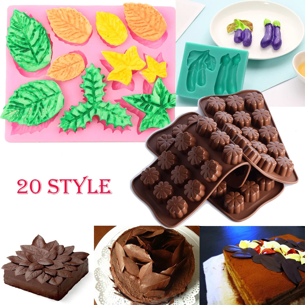 

corlorful Silicone Sugar Craft Chocolate Mold Baking Tool Cake Decorating Ice Mould Candy Cookies Chocolate Baking Mold