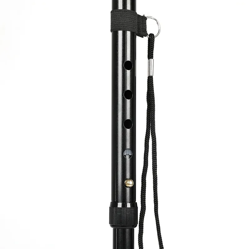 Телескопические черные трости с Т-образной ручкой, складные треккинговые палки из алюминиевого сплава, 4 фута, светодиодный светильник