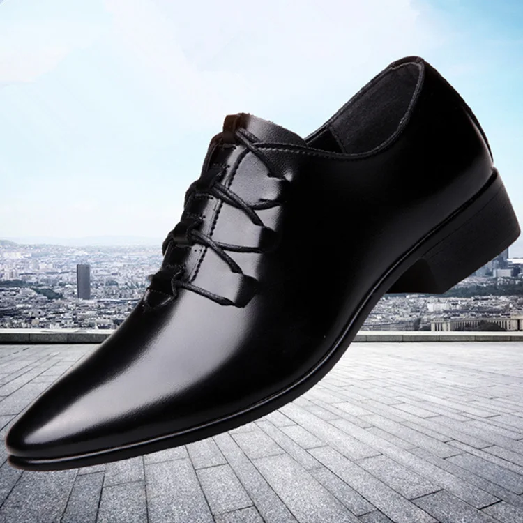 Black Leather Soft Man Dress Shoes Wedding Office Etiquette Casual Male Oxford Flats 2018 Men's Quality Patent Leather Shoes