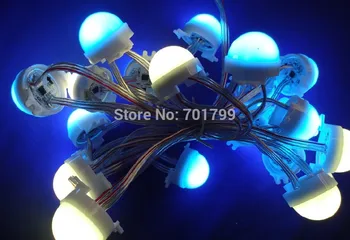 

20pcs WS2811 3leds rgb pixel led module,milky cover,DC12V,30mm diameter;with transparent wire