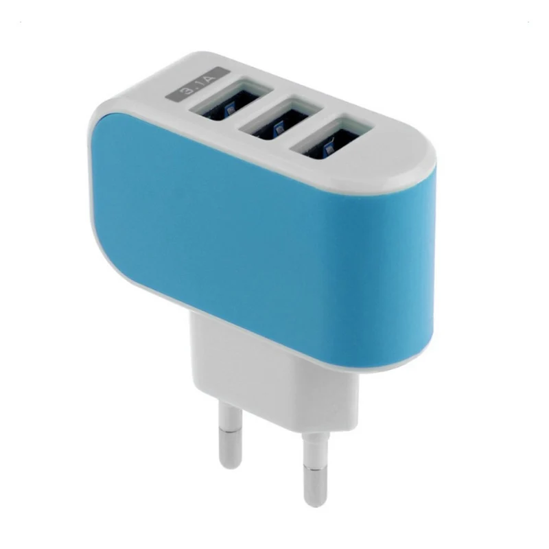 5 цветов 3.1A тройной USB порт стены дома Путешествия AC зарядное устройство адаптер для samsung для Apple ЕС вилка Прямая поставка - Тип штекера: eu plug charger