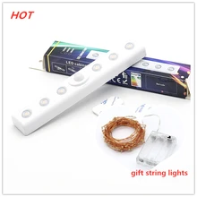 Motion Sensor Cabinet Light 6LEDs Cabinet Lamp Wireless PIR Intelligent Portable Kitchen Lamp AAA Battery LED Night Lights mini wireless pir motion sensor night light battery powered porch cabinet lamp