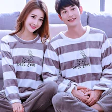 Пижамы из кораллового флиса для девочек; Женская плотная фланелевая Домашняя одежда с длинными рукавами; одежда для сна кораллового цвета; пижамный комплект для влюбленных; большие размеры; D-2083