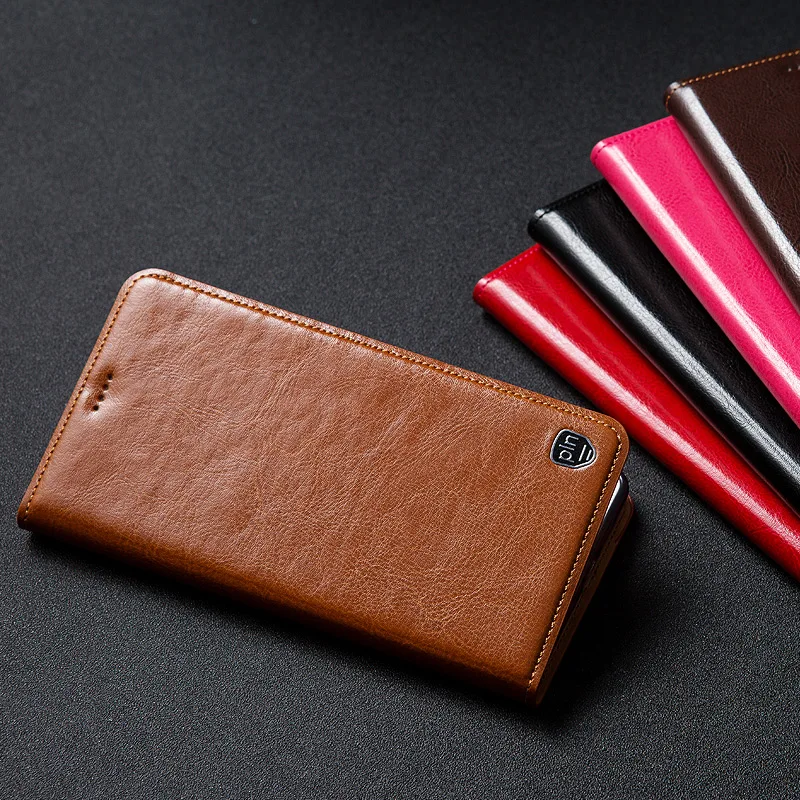 Most Buy PAb7Y Genuine Leather Case For Xiaomi Redmi Note 6 7 8 8T Pro 8A Magnet Stand Flip Card Pocket Phone Case Cover