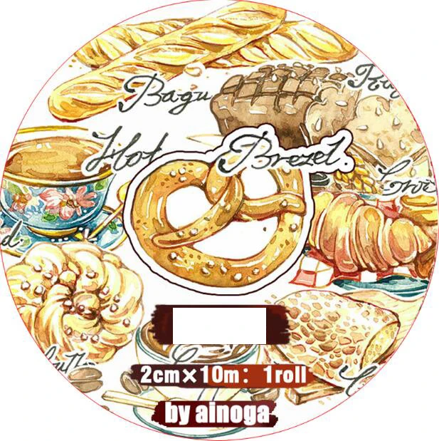 

2cm*10m Western style pastry vintage Bread coffee cake Decoration Washi Tape DIY Planner Diary Scrapbooking Masking Tape Escolar