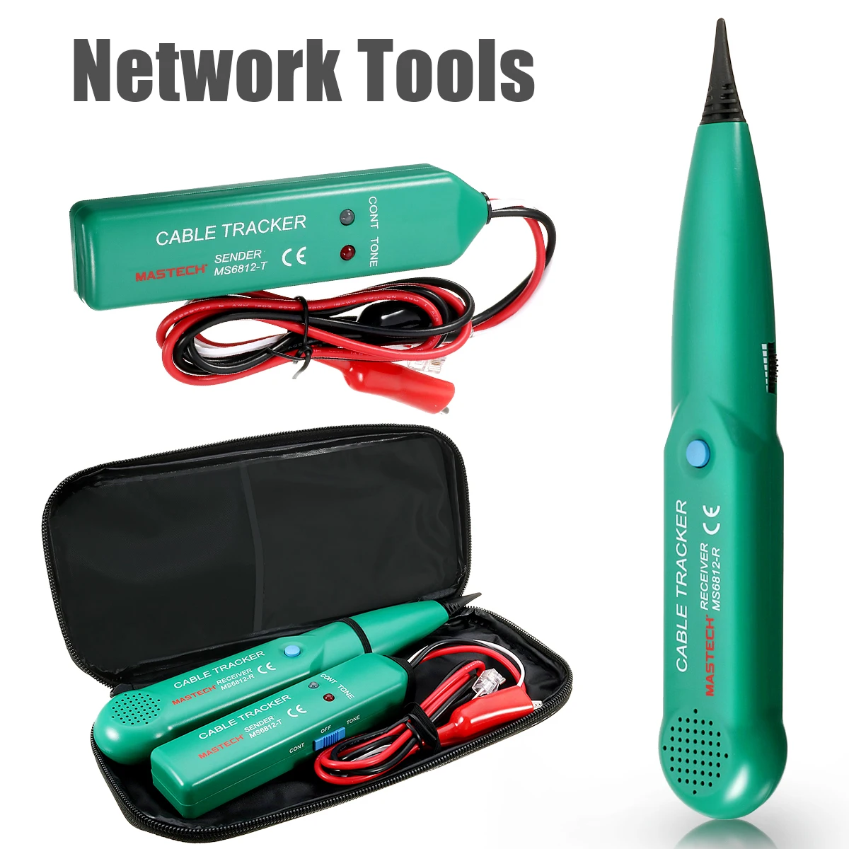 

LEORY MS6812 Cable Finder Tone Generator Probe Telephone Wire Tracker Wire Network Portable Cable Tester Tracer Kit