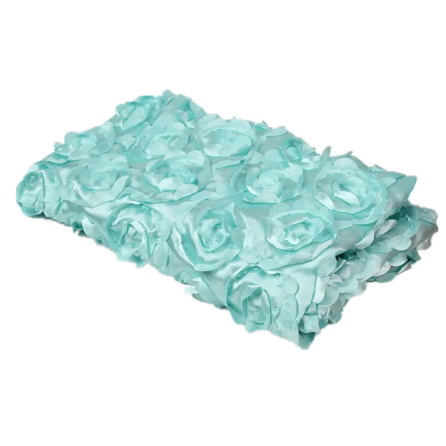 Rose Flower Baby Photography Blankets Backdrops Infant 3d Flower Swaddle Wrap Photo Props Accessories blue - 