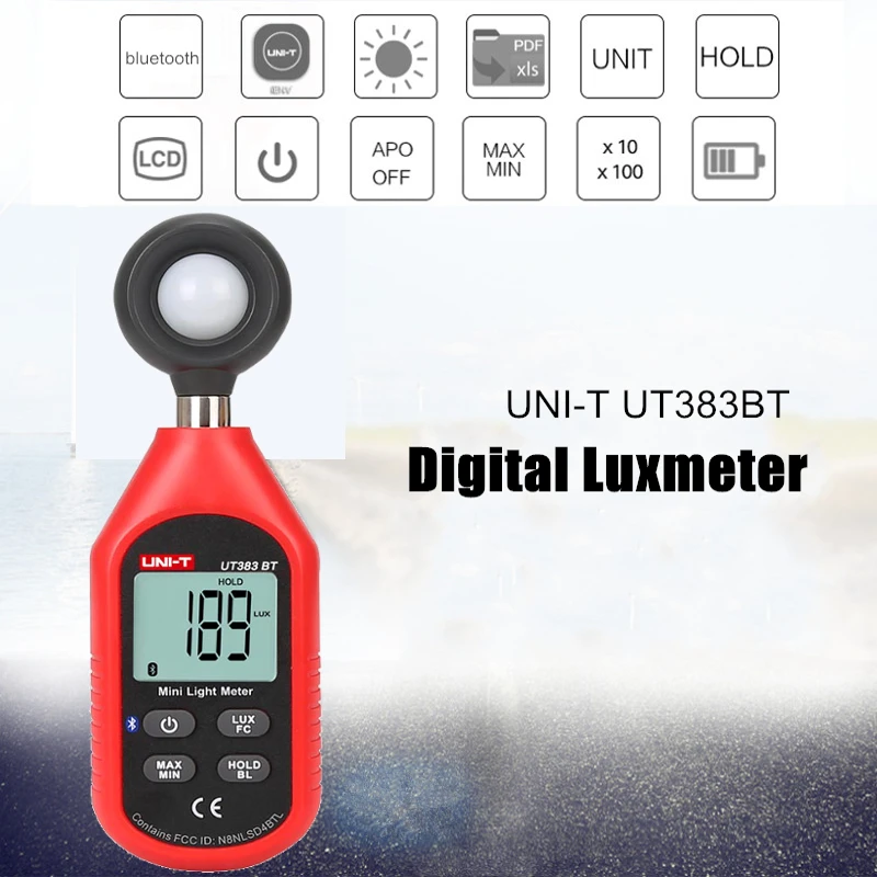 

New Arrival 2018 Portable USB Digital Luxmeter Light Meter Lux Meter Bluetooth Luminometer Photometer 200,000 Lux High Quality
