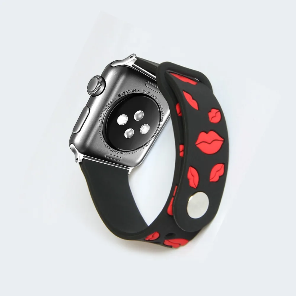 Cute Mickey Mouse hellokitty Ears silicone strap for apple watch band 44 40 38 42 mm for iwatch 1/2/3/4 Replaceable Accessories