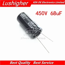 5 шт. 450V68UF 18*25 мм 68 мкФ 450V 18x25mm Алюминий электролитический конденсатор с алюминиевой крышкой, DIP