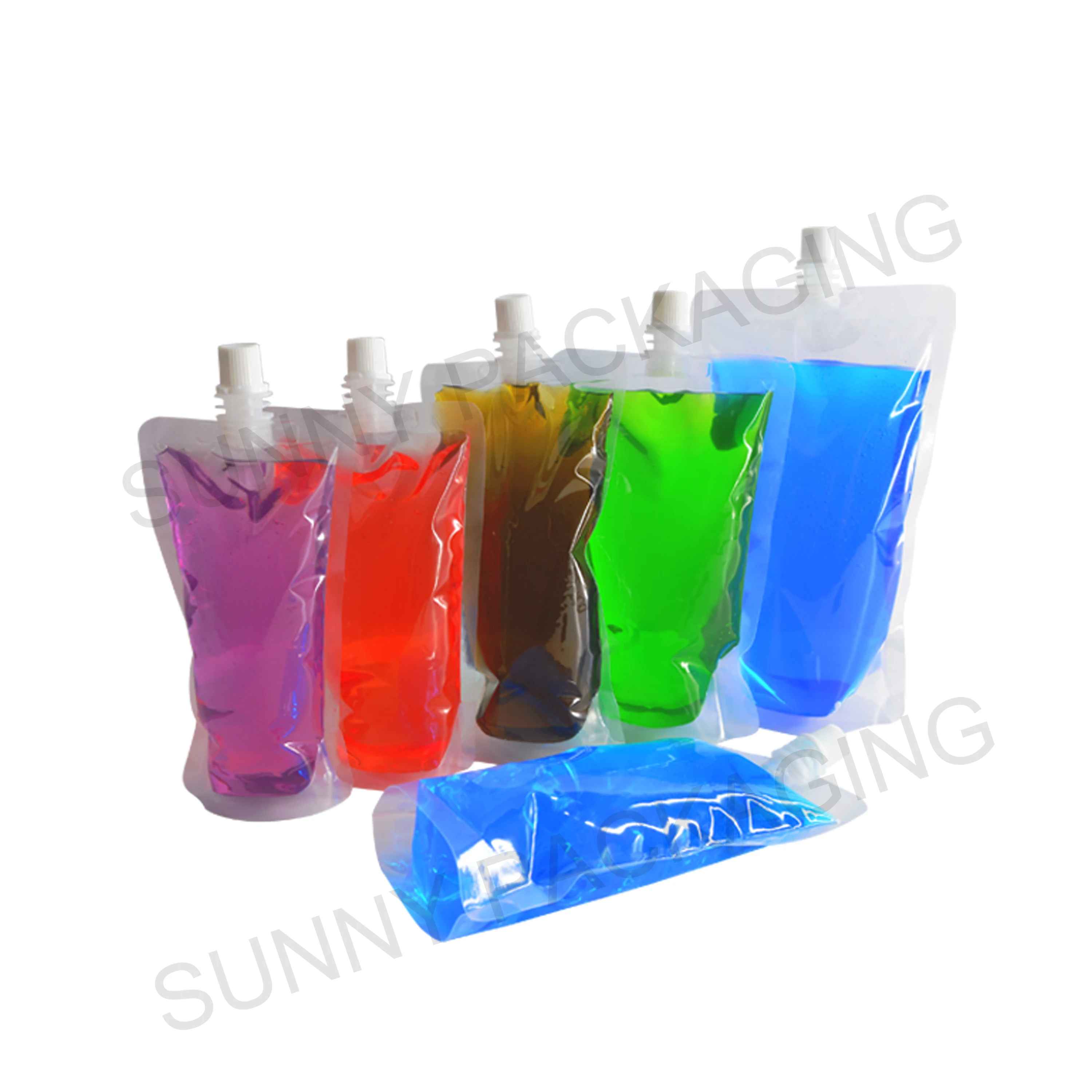 20 pcs Full Transparent Plastic Spout Pouch Juice Pouch,Wine Flask Pouch BPA Free Food Materials Storage Bags  30 ml-500 ml 2