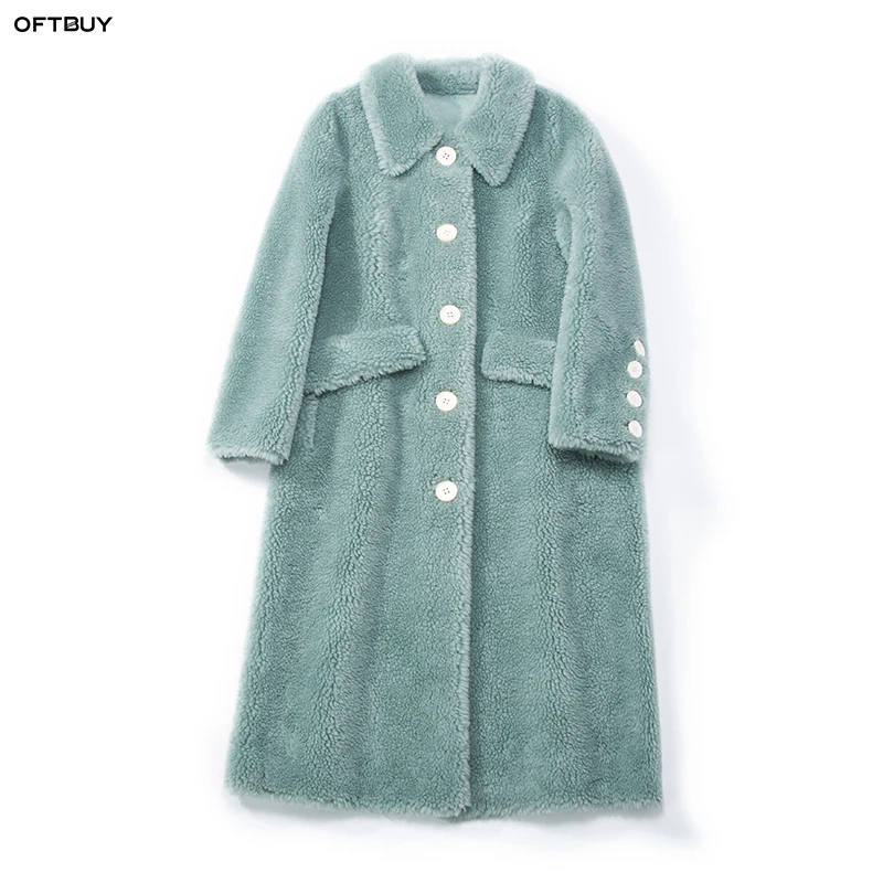 OFTBUY 2018 натуральный мех пальто Длинная парка зимняя куртка для женщин Натуральная