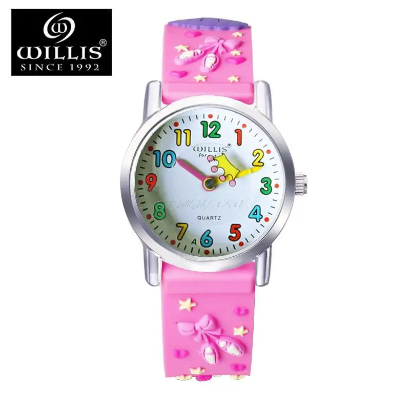 WILLIS NEW Quartz Child 3D CLOCK Children Waterproof Watches Cartoons Design Analog Clock kid Fashion Wrist Watches PENGNATATE