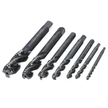 7 Sets Of High Speed Steel Nitriding Metric Spiral Groove Thread Thread M3-M12 Tapping Tapping Tool For Easy ChipRemoval
