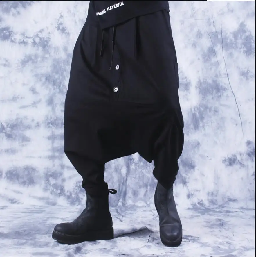 Spring new hair stylist pants harem pants men loose feet big squat