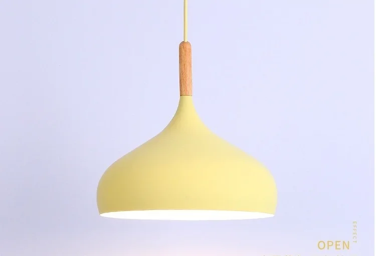 Светодиодный подвесной светильник, лампа для ресторана, абажур для гостиной, столовой, бара, кофейни, современный подвесной светильник, красочный, из дерева макарон - Цвет корпуса: Yellow