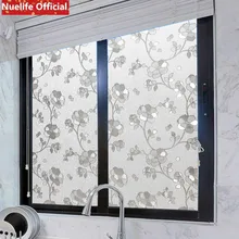 Лист цветочный узор Электростатическая стеклянная пленка Гостиная Офис спальня детская комната ванная магазин раздвижные двери ПВХ пленка