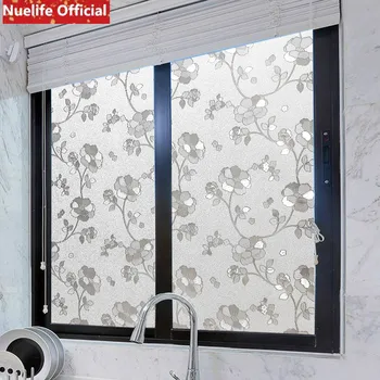 

Leaf flower pattern electrostatic glass film living room office bedroom kids room bathroom shop sliding door pvc film