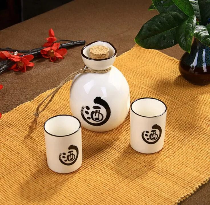 250 мл винтажный керамический горшок с 4 чашками набор японская кухня бутылка для сакэ набор духов