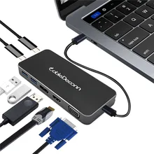 Thunderbolt 3 Type C to HDMI Hub Adapter USB C to HDMI VGA USB 3.0 USB C Charging Multiport Converter for Monitor Macbook Thunderbolt 3 Type C to HDMI Hub Adapter USB C to HDMI VGA USB 3.0 USB C Charging Multiport Converter for Monitor Macbook