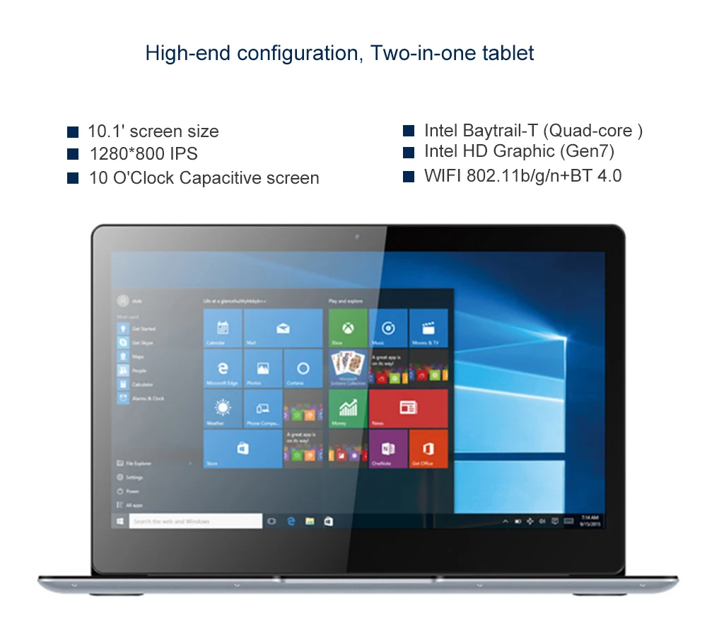 Планшетный ПК Baytrail-T Z3735F четырехъядерный Windows 10 планшет 10,1 дюймов 1280*800 2 Гб ram 32 ГБ rom USB3.0 2 в 1 планшет с клавиатурой