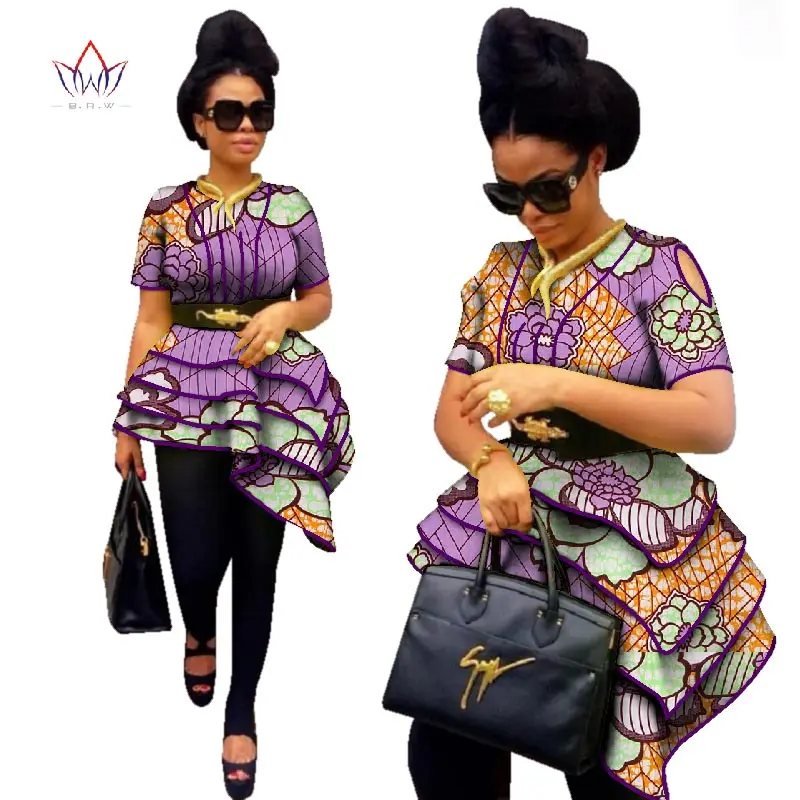 BRW Africa Style Women Modern Fashions Womens Tops Dashiki African Print Tops Shirt Plus Size M-6XL Women Clothing WY2576