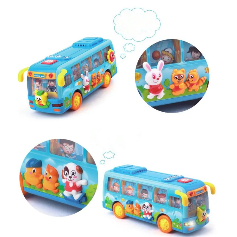 Bump  Go Shaking Musical Fun Small School Bus Toy with Flashing Lights For Kids Children (8)