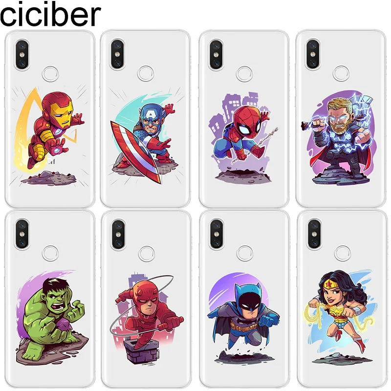 

ciciber Iron Man for Xiaomi MI 9 8 A2 A1 6 5 X C S Plus Lite SE Soft TPU Phone Cases for MIX MAX 3 2 1 S Pro PocoPhone F1 Coque