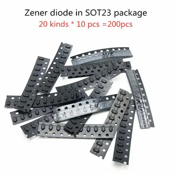 

Zener diode in SOT23 package 20 kinds * 10 pcs =200pcs Samples ki KIT