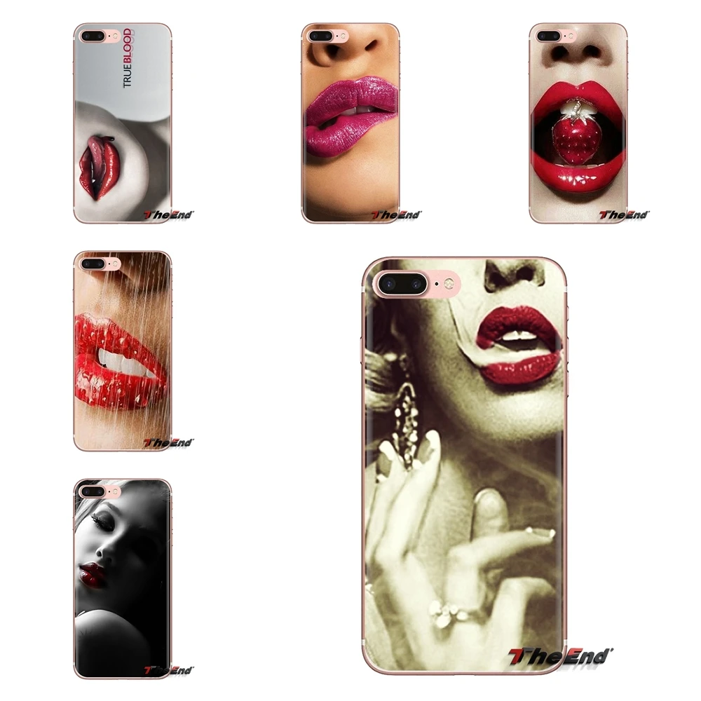 TPU Case Cover For Huawei G7 G8 P7 P8 P9 P10 P20 P30 Lite Mini Pro P Smart Plus 2017 2018 2019 Red Sexy Lips Luxury Korea Monroe |