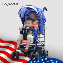 Tinyworld 12kg four colors Light Twins baby stroller double seats baby stroller light folding stroller fornt