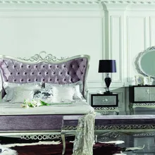 Роскошный классический дизайн деревянная кровать для спальни набор мебели 0402