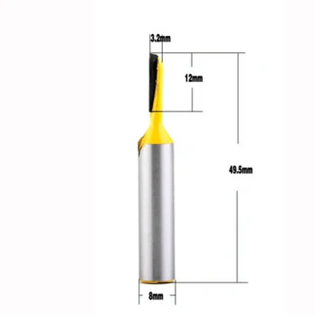 

1pc Carbide Router Bit 8mm 1/8inches Shank Straight Router Bit Mill Tool Diameter Wood Cutting Tools