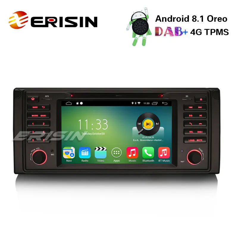Erisin ES3339B 1 гама 7 дюймов машинный DVD плеер Android 8 автомобиль радио DAB + 4G gps для BMW