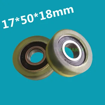 

SWMAKER 1 pcs 17*50*18mm F type idler pulley ball bearings 626 bearing PU flat slide wheel Good Quality
