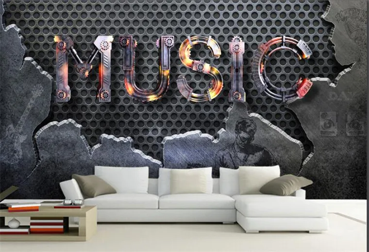 

Custom 3d wallpaper 3D alphabet MUSIC bar KTV wallpaper background wall decoration painting